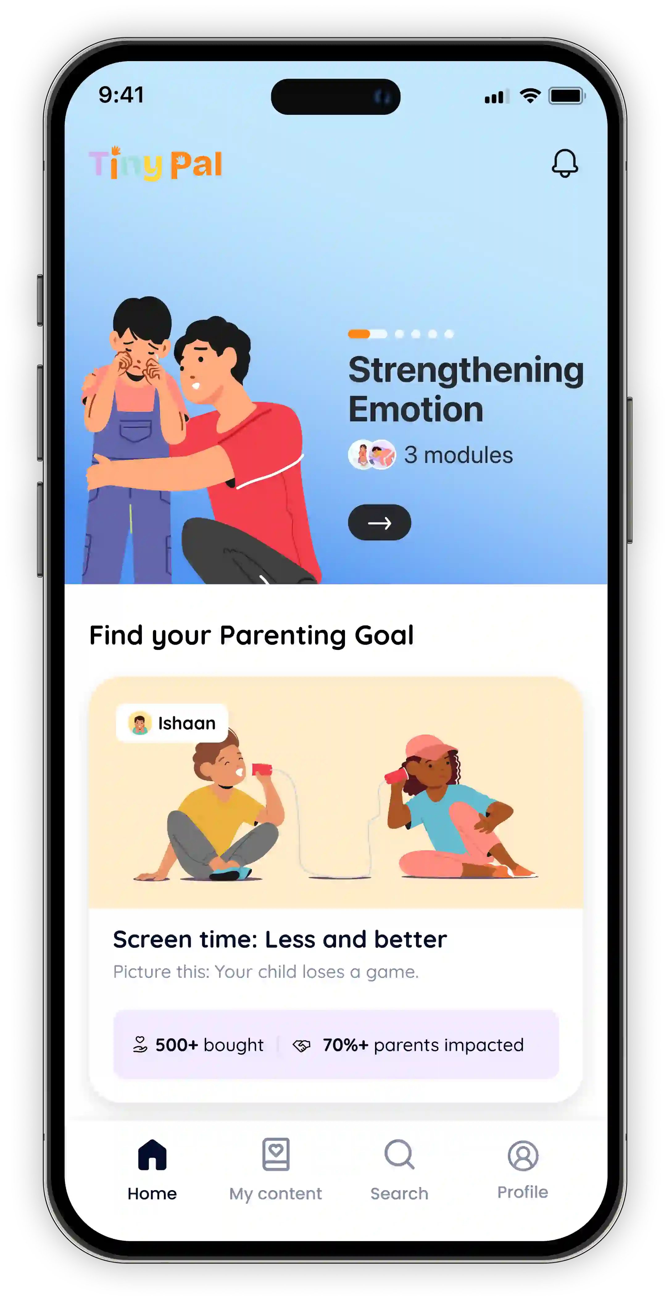 TinyPal App Mockup